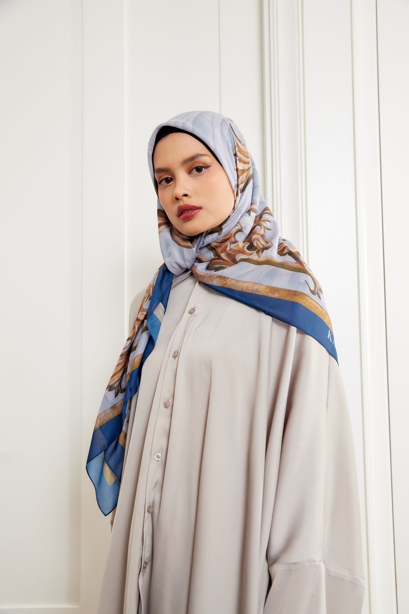 Scarf Printed 48" Classic Gold
