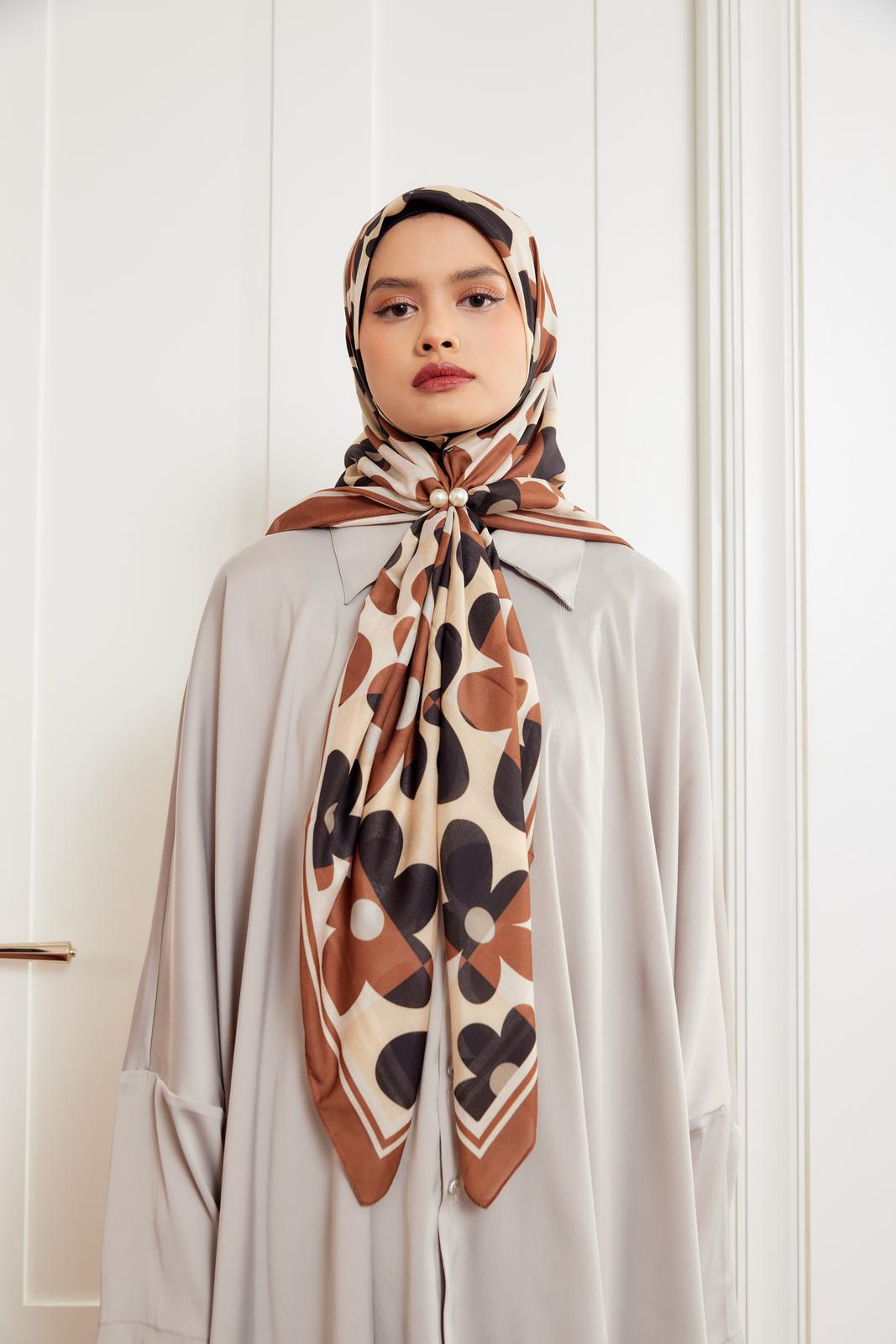 Scarf Printed 48" Louisha Brown
